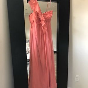 Chiffon one shoulder Amsale dress